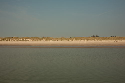 The shore at Blåvand in Denmark seen from the North Sea